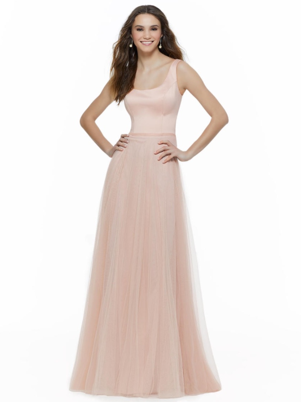 NWT MORI LEE BLUSH SATIN/NET GOWN SIZE 12